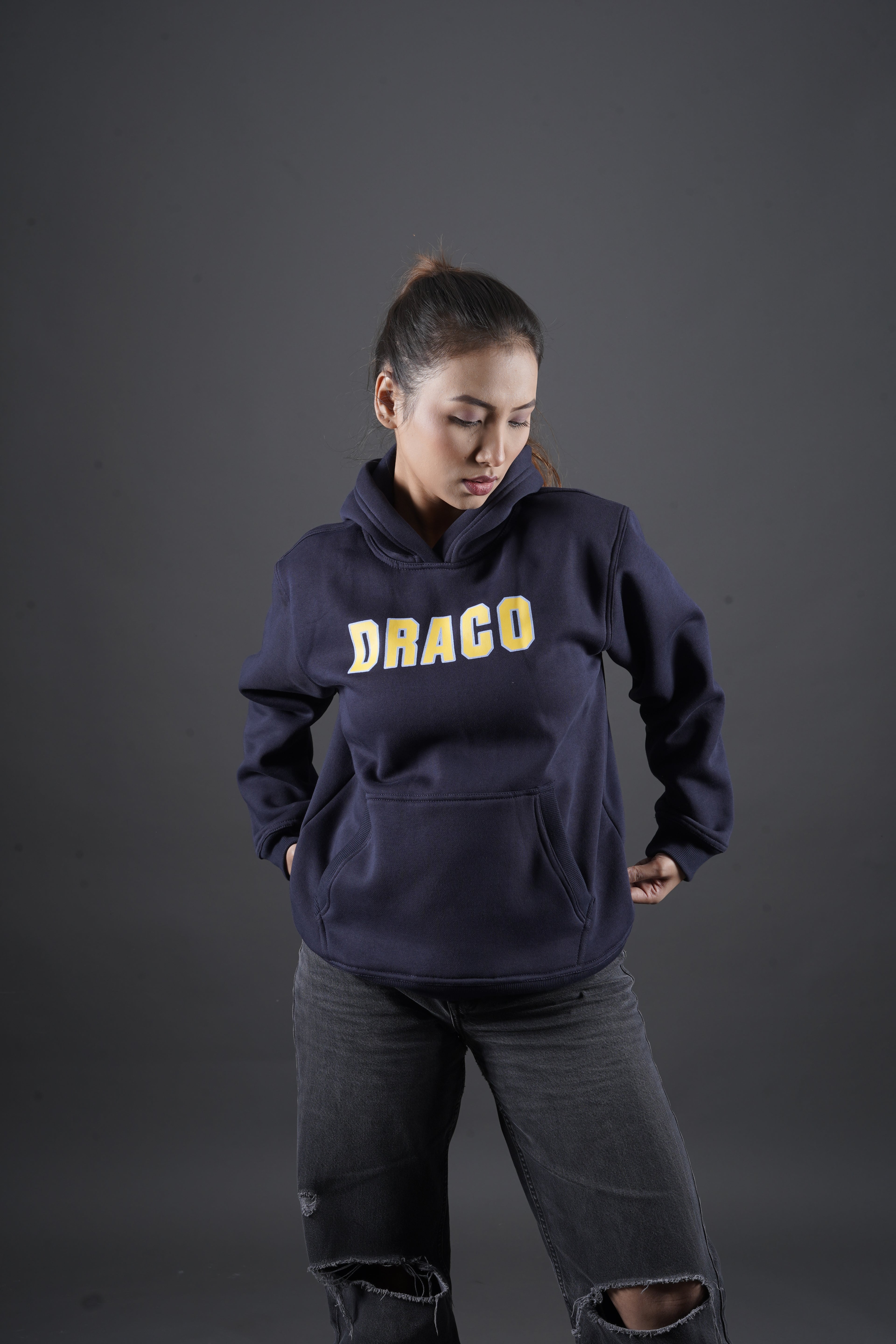 Draco Classic Streetwear Hoodie – Navy Edition